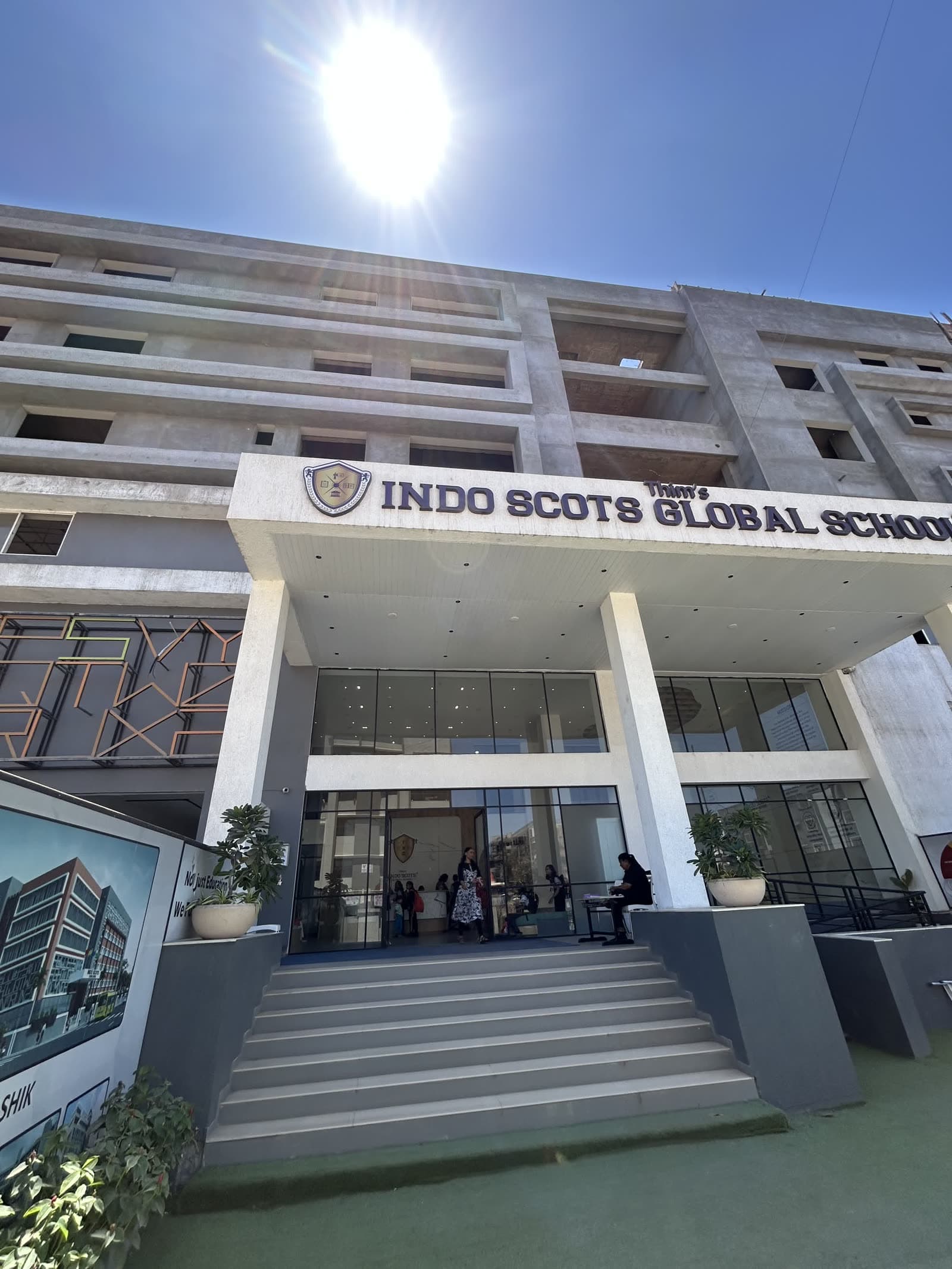 Indo Scots Global School — finished entrance facade