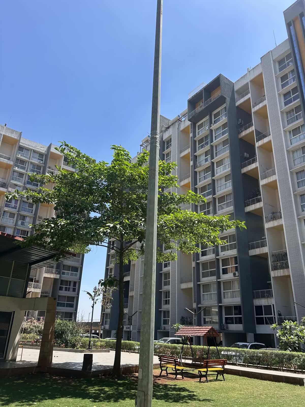 Significant residential complex — finished clubhouse building